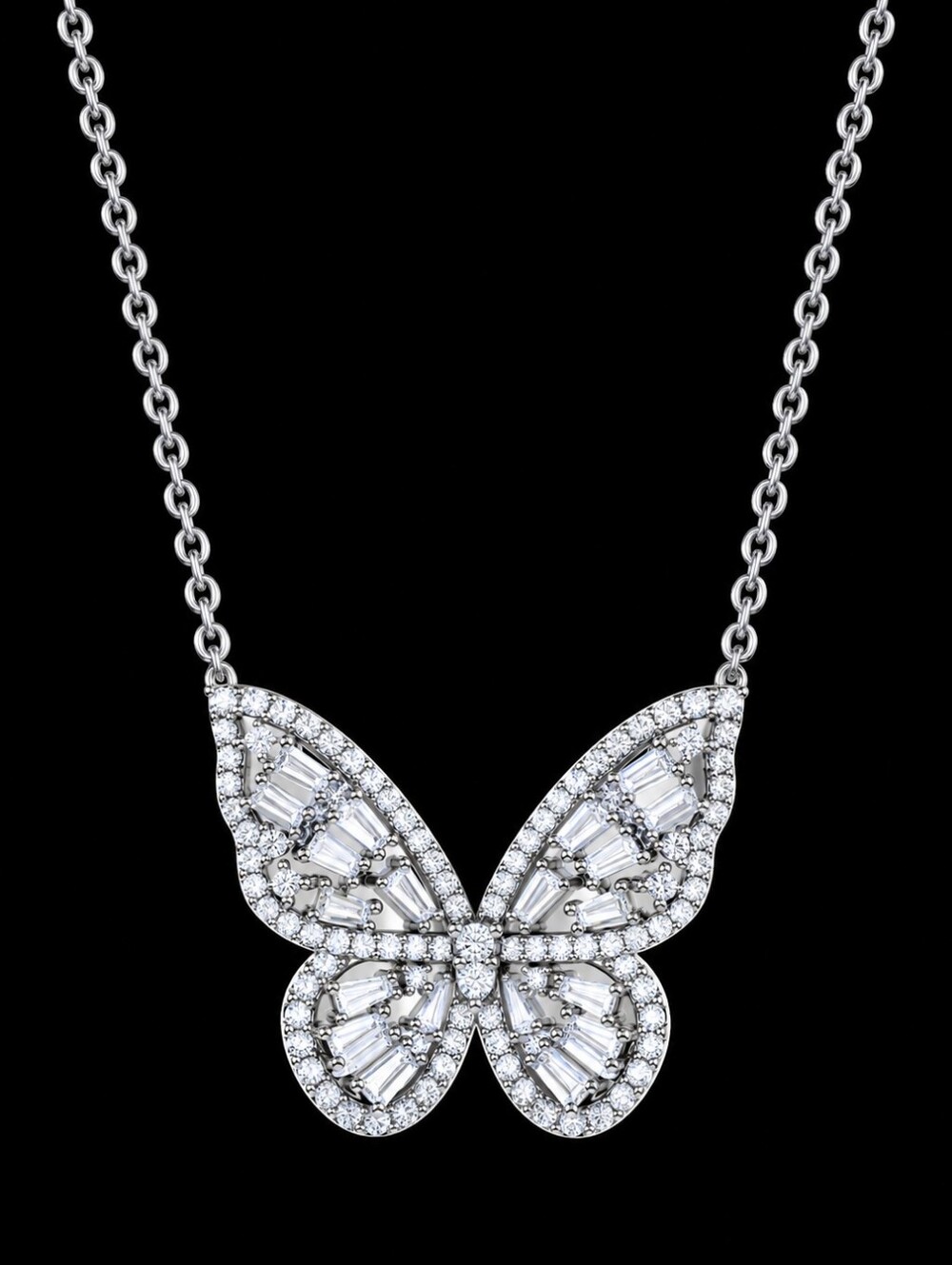 Macy's Cubic Zirconia Butterfly Pendant Necklace
